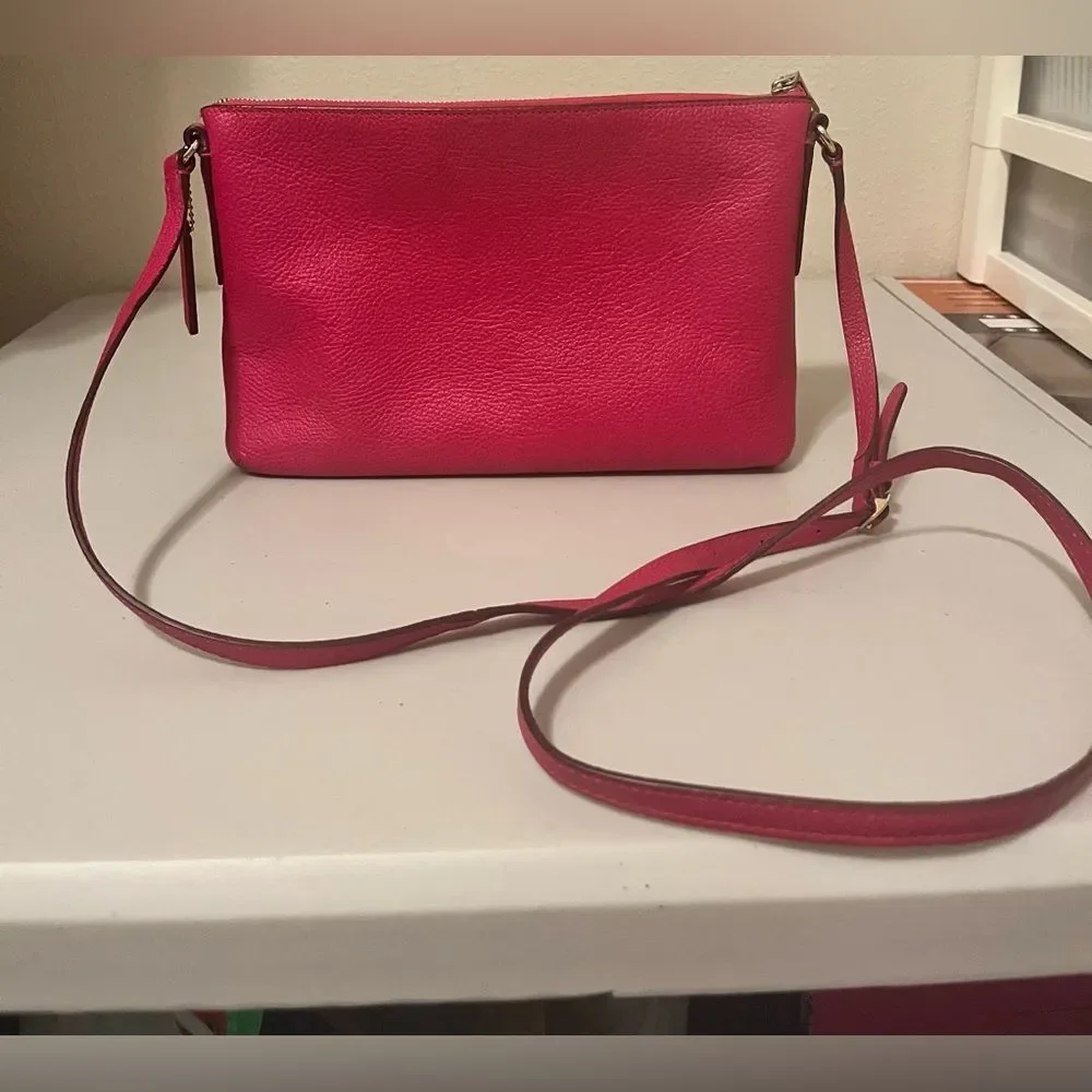 Coach crossgrain leather East West crossbody bag